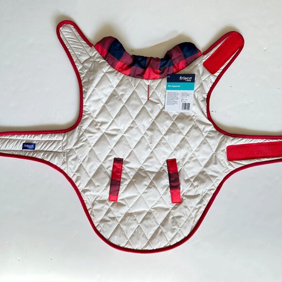 NEW Frisco by Chewy Dog Reversible Jacket L Black Red Plaid Quilted Winter Coat - Picture 6 of 10